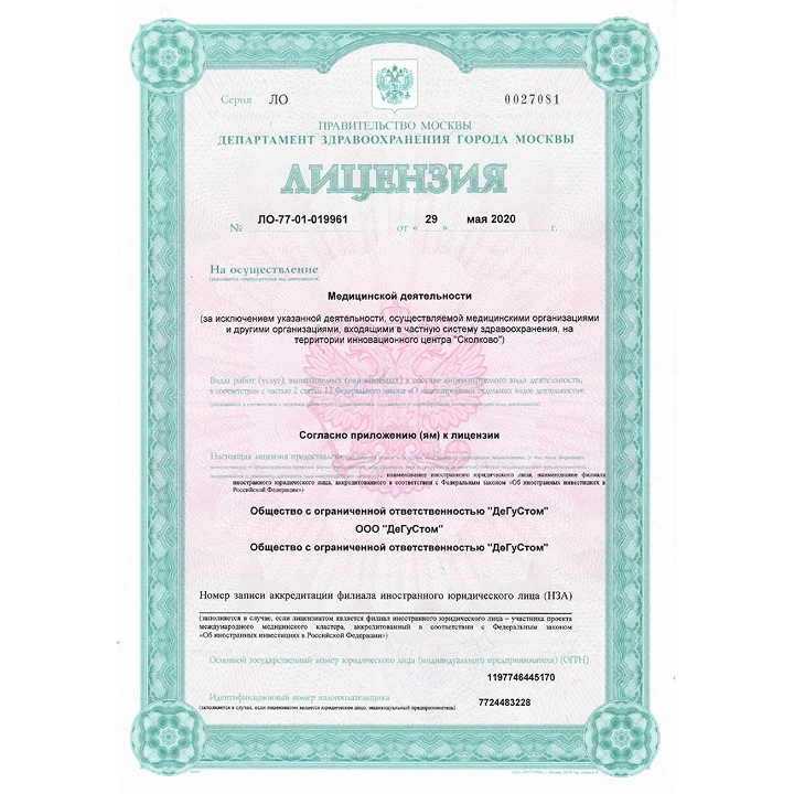 Лицензия, лист 1